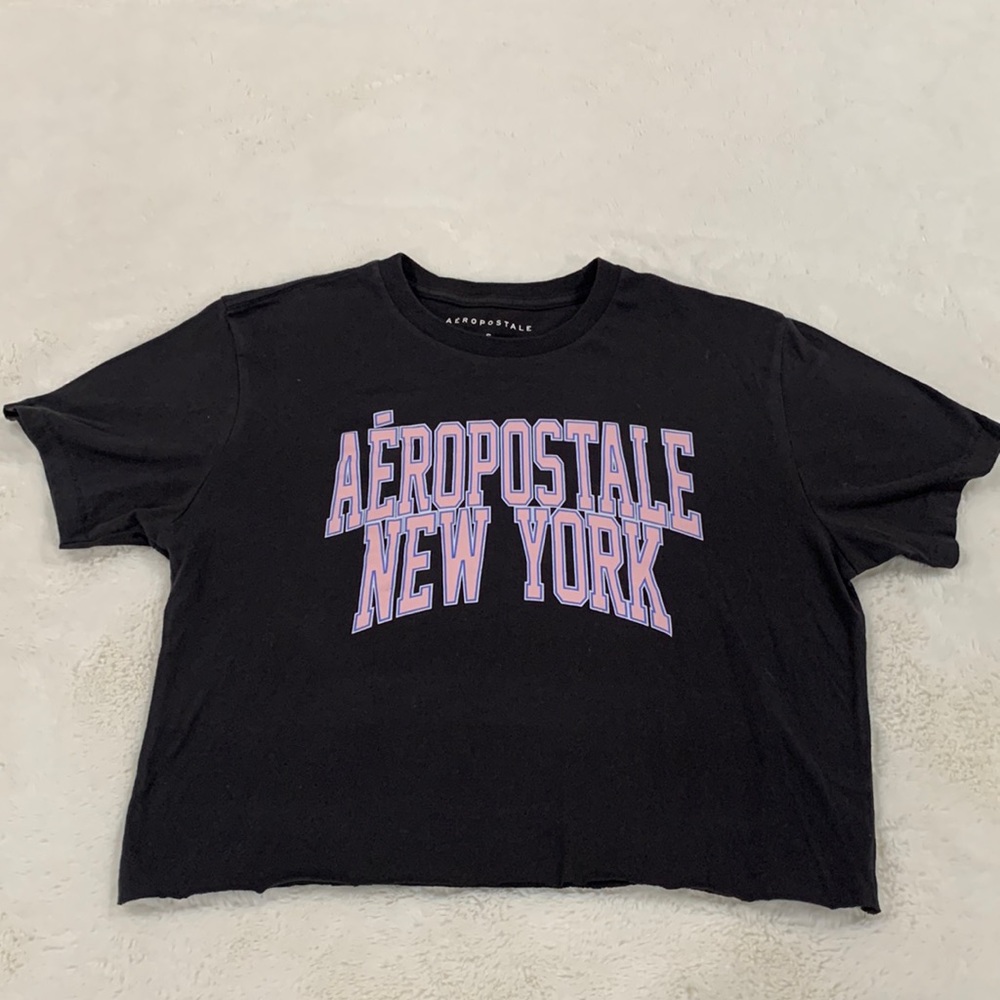 Aeropostale Black Cropped T-Shirt •Size S